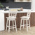 Counter Height Barstools Set Of 2 With 6-Grid Hollow Back And Seat-White JV12101WH-24 By CW