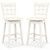 Counter Height Barstools Set Of 2 With 6-Grid Hollow Back And Seat-White JV12101WH-24 By CW