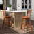 Counter Height Barstools Set Of 2 With Footrest For Kitchen Island Bar-Walnut JV12100BN-24 By CW