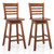 Counter Height Barstools Set Of 2 With Footrest For Kitchen Island Bar-Walnut JV12100BN-24 By CW