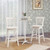Counter Height Barstools Set Of 2 With Footrest For Kitchen Island Bar Cream White Jv12100Wh 24 By Cw