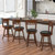 Set Of 2 Swivel Bar Stools With Rubber Wood Frame-24.5 Inches JV12111ES-24 By CW