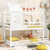 Twin House Bed With Stairs And Roof For Kids-White HU10799WHT+ By CW