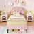 Upholstered Led Bed Frame With Adjustable Flower Headboard And Metal Support Feet Pink-Twin Size HU10863PI-T By CW