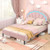 Upholstered Led Bed Frame With Adjustable Flower Headboard And Metal Support Feet Pink Full Size Hu10863Pi F By Cw
