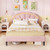 Upholstered Led Bed Frame With Adjustable Flower Headboard And Metal Support Feet Pink-Queen Size HU10863PI-Q By CW