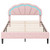 Upholstered Led Bed Frame With Adjustable Flower Headboard And Metal Support Feet Pink-Queen Size HU10863PI-Q By CW