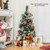 3 Ft Pre Lit Artificial Mini Christmas Tree With 98 Flocked Pvc And Pine Needles Cm25037 By Cw
