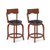 Swivel Bar Stools Set Of 2 With Rubber Wood Frame And Upholstered Seat-24 Inch JV11964ES-24 By CW
