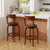 Swivel Bar Stools Set Of 2 With Rubber Wood Frame And Upholstered Seat-29 Inch JV11964ES-29 By CW