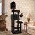 Gothic Cat Tree With 2 Cat Condos And Coffin Bed For Indoor Cats-Black PV10247BK By CW
