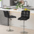 Modern Bat Stools Set Of 2 With Back And Heavy-Duty Metal Base And Footrest-Black JV12125BK By CW