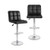 Modern Bat Stools Set Of 2 With Back And Heavy-Duty Metal Base And Footrest-Black JV12125BK By CW