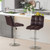 Modern Bat Stools Set Of 2 With Back And Heavy-Duty Metal Base And Footrest-Brown JV12125BN By CW