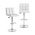 Modern Bat Stools Set Of 2 With Back And Heavy-Duty Metal Base And Footrest-White JV12125WH By CW