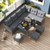 7 Pieces Patio Dining Furniture Set With Soft Cushions And Ottomans Gray Hw72354Gr By Cw