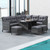 7 Pieces Patio Dining Furniture Set With Soft Cushions And Ottomans-Gray HW72354GR+ By CW