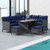 7 Pieces Patio Dining Furniture Set With Soft Cushions And Ottomans-Navy HW72354NY+ By CW