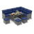 7 Pieces Patio Dining Furniture Set With Soft Cushions And Ottomans-Navy HW72354NY+ By CW