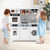 Pretend Play Kitchen Wooden Toy Set Kitchen Accessory Playset With Real Lights Sounds-White TP10236WH By CW