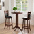 Wood Swivel Bar Stools Set Of 2 With Faux Leather Upholstered Seat And Back-Brown KC57781ES-29 By CW