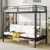 Twin Over Futon Bunk Bed With 2 Ladders And Safety Guardrails Black Hu10843Dk T By Cw