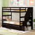 Twin Over Twin Bunk Bed With Storage Stairs And Drawers-Coffee HU10963CF+ By CW