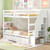 Twin Over Twin Bunk Bed With Storage Stairs And Drawers-White HU10963WH+ By CW
