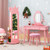 Kids Room Furniture Set Princess Vanity Table And Stool Set With Mirror And Drawer-Pink HY10315PI+HW65928PI By CW
