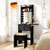 Compact Vanity Desk Set With 3 Color Lighted Mirror And Power Outlets Black Hu10805Us Dk By Cw