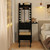 Compact Vanity Desk Set With 3-Color Lighted Mirror And Power Outlets-Black HU10805US-DK By CW