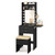 Compact Vanity Desk Set With 3-Color Lighted Mirror And Power Outlets-Black HU10805US-DK By CW