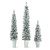 Set Of 3 Pre-Lit Snow Flocked Artificial Christmas Trees Witrh 423 Branch Tips CM25004 By CW