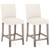 Counter Height Bar Stools Set Of 2 With Back And Footrest-Beige JV12046BE By CW