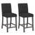 Counter Height Bar Stools Set Of 2 With Back And Footrest-Gray JV12046GR By CW