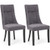 Channel Tufted Dining Chairs Set Of 2 Upholstered Kitchen Side Chairs With High Backrest-Gray KC57172GR By CW