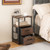 Bedside Table Set Of 2 With Removable Fabric Drawers And Metal Frame-Walnut JV10799WT-2 By CW