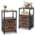 Bedside Table Set Of 2 With Removable Fabric Drawers And Metal Frame-Walnut JV10799WT-2 By CW