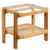 Rattan 2-Tier End Side Table With Tempered Glass Top Acacia Wood Legs-Brown JV12151BN By CW
