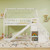 Twin Over Twin Bunk Bed With Slide And Staircase-White HU10982WH+ By CW