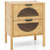 Bamboo Nightstand With 2 Storage Drawers And Reeded Tempered Glass Fronts-Natural JV11256NA By CW