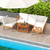 6 Pieces Acacia Wood Patio Furniture Set With Cushions And 2 Tier Coffee Table White Hw72947Wh By Cw