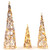 Set Of 3 Lighted Rattan Cone Trees With Led Lights And Metal Frame CM24999US By CW