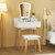 Vanity Desk Set With 3 Color Adjustable Led Lighted Mirror And Drawers White Jv11977Us Wh By Cw