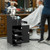 Salon Trolley Cart 360° Rolling Tool Cart Mobile Storage Station With 4 Lockable Wheels-Black HB88674BK By CW
