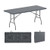 6 Ft Portable Folding Table 350 Lbs Fold-In-Half Table With Hdpe Tabletop-Gray NP11983GR By CW