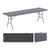 8 Ft Portable Folding Table 350 Lbs Fold-In-Half Table With Hdpe Tabletop-Gray NP11984GR By CW