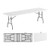 8 Ft Portable Folding Table 350 Lbs Fold-In-Half Table With Hdpe Tabletop-White NP11984WH By CW