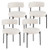 Boucle Dining Chair With Curved Backrest And Metal Legs Set Of 4-White JV11812BE-4 By CW