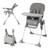 Foldable High Chair With Footrest And Detachable Tray-Gray AD10023GR By CW